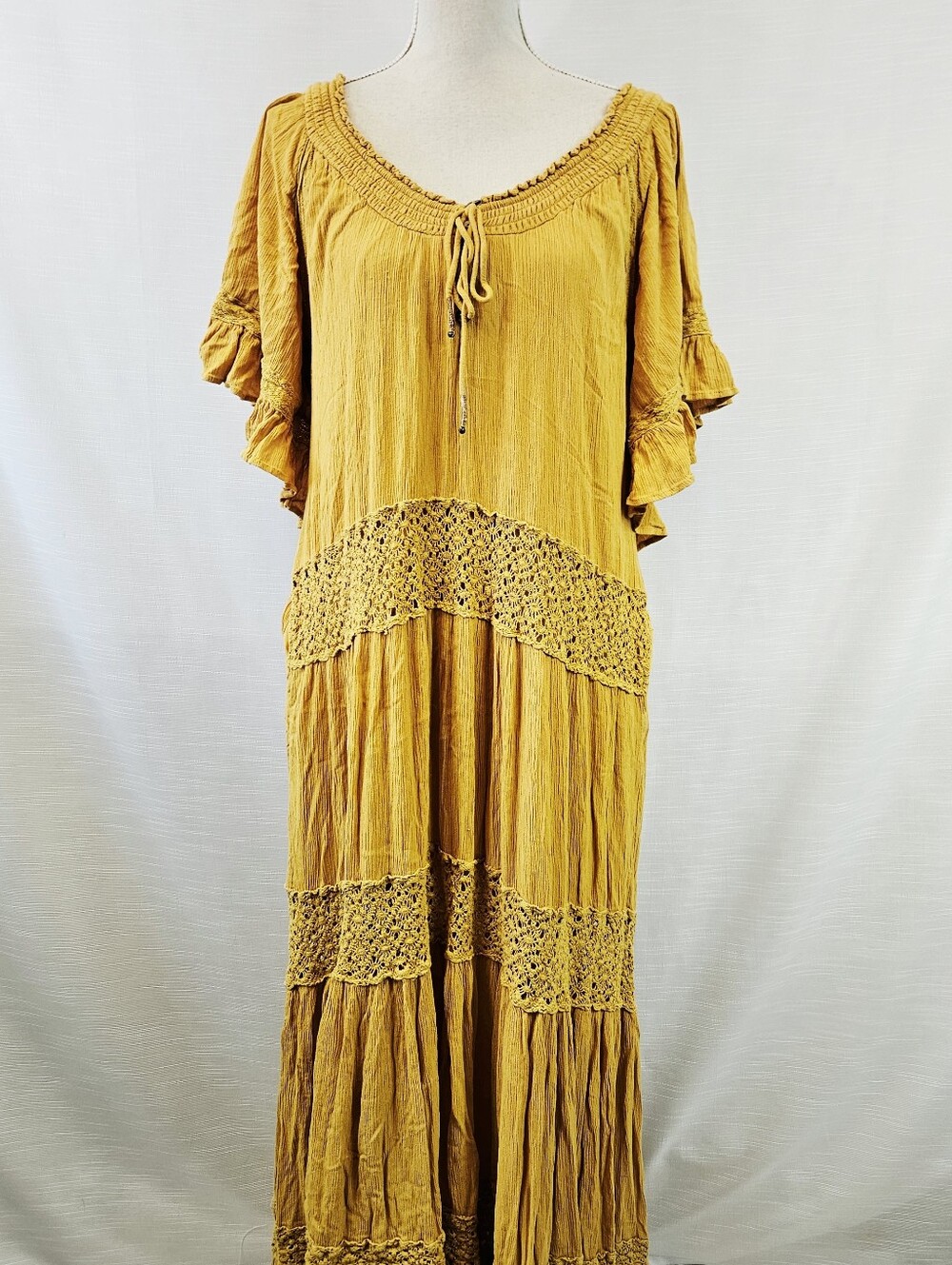 Free People Dream On Bohemian Maxi Dress size Medium - Picture 3 of 10